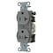 Hubbell Wiring Device-Kellems Straight Blade Receptacle, 5-20R, 20 A, 125V AC, 2 Pole, 3 Wire, Grounded BR20C1GRY - alternate 1